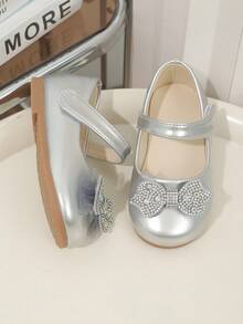 Girls' Soft Sole Bowknot Princess Shoes, New Spring/Autumn Shoes - Silver - View 6