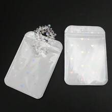 4Amazonia 50个黑白激光爱心图案可重复密封铝箔袋，带拉链，适用于礼品、珠宝收纳、家居派对礼品存放、小型企业包装。 - 彩色 - 查看 6