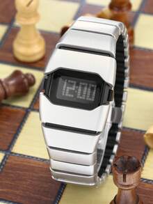 新款复古Y2K未来主义风格男士腕表，万圣节和圣诞节最佳礼物 - 白色 - 查看 1