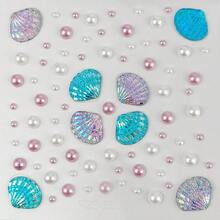 1片彩色立体闪亮宝石脸贴，包含闪光花朵、贝壳、月亮图案，1张星星DIY眼部面部宝石贴纸，适合情人节、舞蹈表演、派对、舞台角色扮演、公主妆容、假纹身等场合。