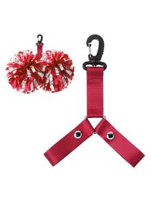 Cheerleader Backpack Strap Accessories, Dual-Layer Fuzzy Ball, Black Triangle Buckle - Multicolor - View 8