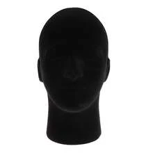 Styrofoam Model Head Mannequin Stand Wig Hair Hat Display Black - Black - View 1