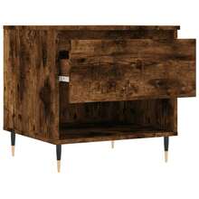 vidaXL Tables basses 2 pcs chêne fumé 50x46x50 cm bois d'ingénierie - Noir - Voir 8