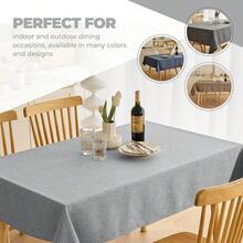 Faux Linen Soft Rectangle Tablecloth For Kitchen Dining Room,Outdoor Coffee Wrinkle-Free Washable Table Cloth Covers For Wedding, Picnics, Party(Oblong, 60 X 84 Inch (6-8 Seats), Cool Grey),CoolGrey84inchx60inchRectangular - Abu-abu Muda 84 inci x 60 inci Persegi Panjang - View 6