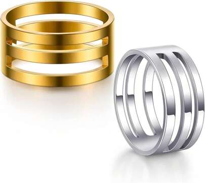 Hicarer 2 Pieces Jump Ring Opening Tools Opening Stainless Steel Jump Split Ring Opener Circle Tool For Jewelry Makers Craft Projects Supplies(Gold, Silver)