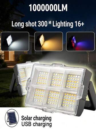 150 LED Super Bright Waterproof Rechargeable Work Light, 4 Modes, Portable Floodlight With Stand, Can Be Placed Or Hung, Ideal For Outdoor Camping, Construction Site, Night Market Stall And Emergency Lighting