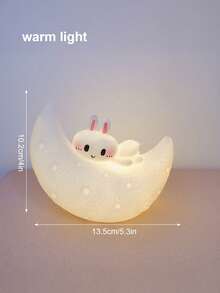 1pc Moon Rabbit Night Light, Modern Creative Rabbit Lamp, Bedroom Bedside Lamp, Decorative Lighting, Decorative Small Table Lamp, Ramadan, Valentine's Day Gift - Multicolor - View 17