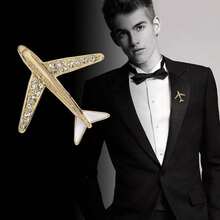 Fashionable Airplane Brooch, Large Size Men's Suit Decoration Brooch, Father's Day Jewelry Gift - Aircraft - View 1