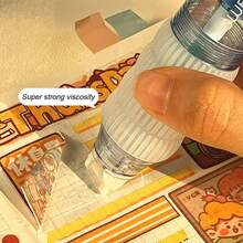 1 Pack High-Viscosity Rotary Push-Button Glue Dispenser, Double-Sided Tape For Scrapbooking Supplies, Adhesive Tape Roller For Crafts, Scrapbooking, School Office, And Logbook Items - Multicolor - View 6