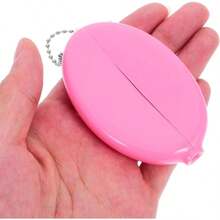 4 Piezas Monedero Ovalado con Cadena PVC, Monedero de Bolsillo Pequeo, Estuche Porta Monedas para Viaje, Posavasos para Llaves, Accesorios de Dinero Billetera con Llavero - inicial - Ver 4