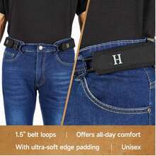 HAILTH Tactical Metal Hook Elastic Belt (Unisex) - Patented No - Buckle Invisible Design |   Soft Adjustable Side TikTokShopBlackFriday - Xanh dương (2 lựa chọn) - Xem 10