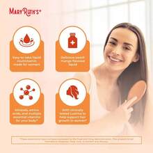 Mary-Ruth's Liquid Multivitamin + Hair Growth - Clinically Tested For Thicker Hair In Women - Improve Facial Wrinkles - Vegan - 15.22 Fl Oz - Peach Mango Flavor - View 4