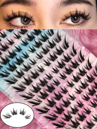 13 filas de pestañas postizas individuales en racimo de estilo D-Curl, adaptables a la forma del ojo, tipo manga, amigables para principiantes y reutilizables, fáciles de aplicar para looks diarios y glamorosos, pestañas ligeras de alta calidad, regalo de San Valentín, regalo pequeño y lindo para mujeres, esencial de viaje fácil de llevar