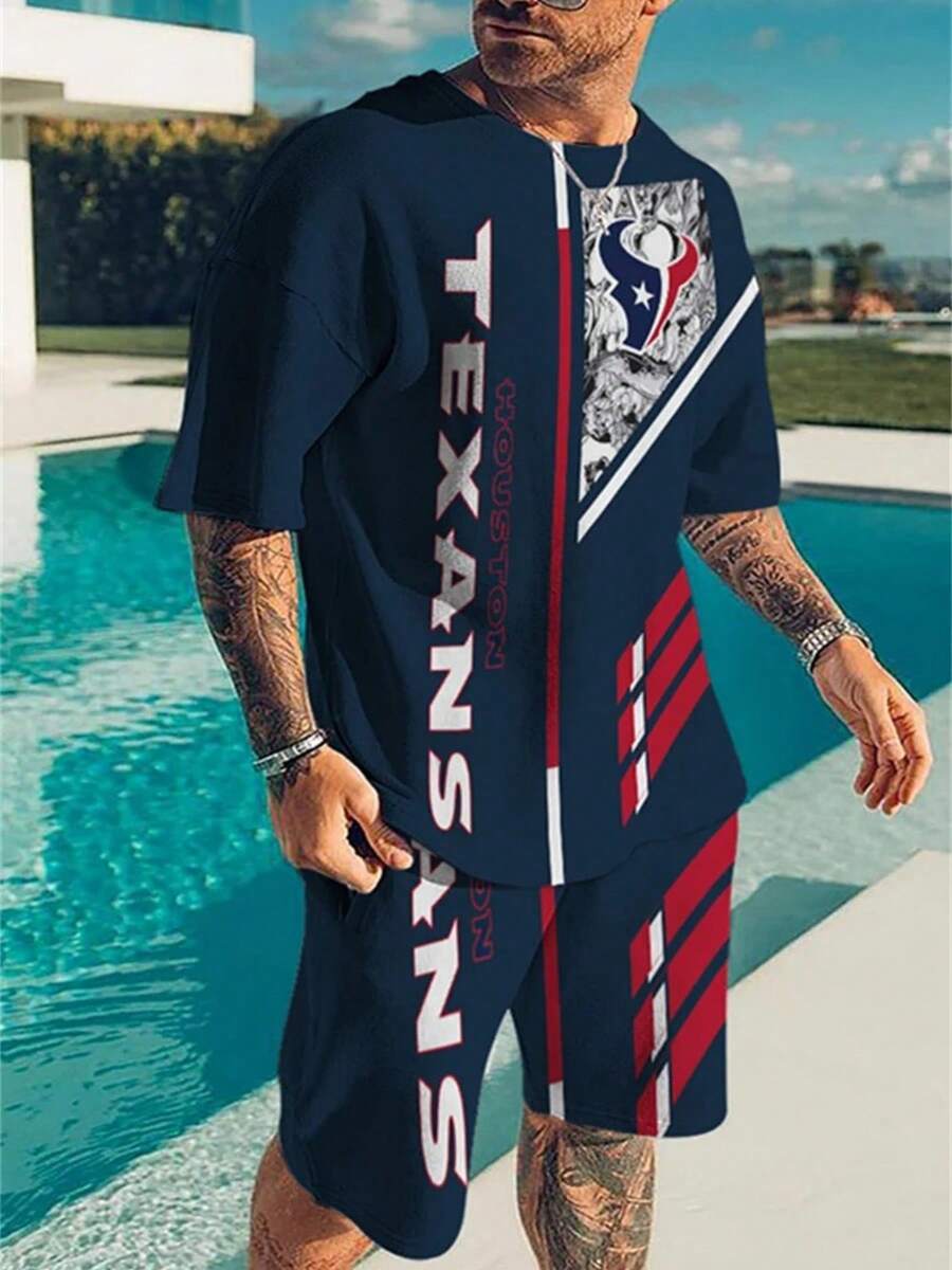 Houston Texan-S Mens T-Shirt Shorts Set - 風格 - 查看 1