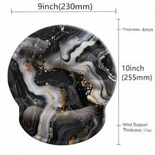 Ergonomic Memory Foam Wrist Support  Pad Comfortable Padded Wrist Pads 9in X10in Pain Relief Desktop  Mat (Grey Golden Black Marble Foam) - Bọt đá cẩm thạch xám vàng đen - Xem 4