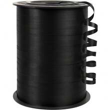 500 Yards Black Curling Ribbon For Gift Wrapping, 1/5 Inch Wide Balloon Ribbon String, Curl Decorating Florist Flower, Crafts, Wreaths, Halloween, Birthday Party, Wedding - SoftBlack - View 1