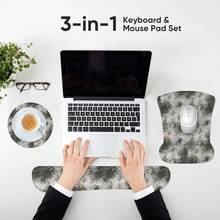 Keyboard Wrist Rest Pad  Pad Set,Ergonomic  Pad For Laptop Computer,Wrist Support Memory Foam Desk Pad For Gaming Office,Non Slip Rubber Pad Typing Relief Pain (Pad204) - Mousepad204 - View 3