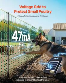 Electric Fence Netting, 42" H X 164' L, PE Net Fencing With Posts & Double-Spiked Stakes, Utility Portable Mesh For Goats, Sheep, Lambs, Deer, Hogs, Dogs, Used In Backyards, Farms, And Ranches - Green - View 6