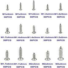 Juego de surtido de tornillos autorroscantes  de cabeza plana de acero inoxidable 304 métrico M3.5 M4.2 M4.8; Tornillos de punta autorroscantes para chapa metálica - M1 M1.2 M1.4 M1.7 M2 - Ver 3