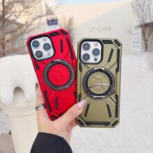 360° Rotating Military-Grade Shockproof Phone Case + Holder Series, High-Quality Craftsmanship, Compatible With IPhone 16 Pro Max, 11/12/13/14/15 Pro Max, A24, S21/S22/S23/S24+, S20 FE - Red - View 5