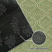 1 pieza Alfombra de patrón de plumas de pavo real verde lujoso y moderno. Material de terciopelo con un peso aproximado de 850g y un grosor de aproximadamente 0,6 cm. Alfombra duradera, antideslizante y fácil de limpiar. Disponible en varios tamaños. Adecuada para cocina, sala de estar, comedor, dormitorio, balcón, baño, estudio y otros escenarios. Una opción ideal para la decoración del hogar. - Multicolor - Ver 11