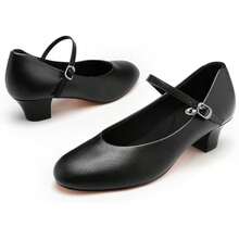 Stelle 1.5" Character Shoes For Women Dance Shoes Stylish Ankle Strap For Ballroom Salsa Tango Flamenco Latin Shoes Sandals For Women Boots Sandals Boots For Women Heels - 黑色7號 - 查看 2