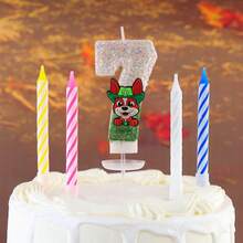 Paw Patrol 5支汪汪队主题数字蜡烛，1支数字蜡烛和4支柱状蜡烛，蛋糕装饰，派对闪光创意生日蜡烛，适用于各种节日装饰 - 彩色 - 查看 14