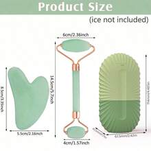 Hongbu ZHOU 1/2/3pcs Ice Roller Set - Facial Skincare Ice Roller, Face Massage Roller Tool, Silicone Ice Roller, Face Gua Sha Roller Set, With Roller Massager, Face & Eye Massage Tool, Face Contour Care Massage Tool, Suitable For Eyes, Neck And Face, Ice Roller Mold, Ice Cube Skincare Tool, Summer Ice Massage Products, Office Supplies, Study Supplies, Travel Essentials - 薄荷綠 - 查看 2