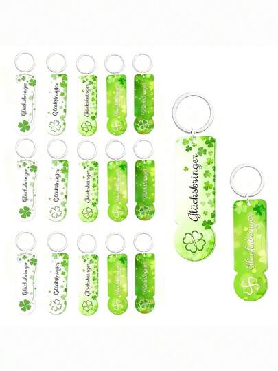 5/10个装四叶草幸运符钥匙扣 | 亚克力和锌合金材质，是感恩节、生日、婚礼、派对礼品和纪念品的理想之选