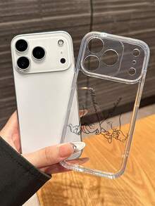 1pc Personalized Family Holding Hands Heart Signature Simple Transparent Phone Case, Compatible With Iphone 11/12/13/14/15/16/16 Pro/16 Plus/16 Pro Max/17/17 Air/17 Pro/17 Pro Max, More Models Available, Can Be Given As Valentine's Day Gift To Friends - Clear - View 5