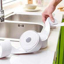 100-4000mm Bathroom Accessories Floor Tile Self-Adhesive Sealant Tape, 1000mm/Roll, Toilet And Kitchen Caulk Tape, Self-Adhesive Bathtub And Wall Sealant Tape, Caulk, Sealant Tape For Sink, Bathroom, Toilet, Bathtub Floor And Wall Edge Protection Caulking - White - View 2