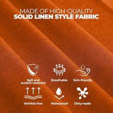 Faux Linen Fall Round Tablecloths 60 Inch, Waterproof Decorative Washable Texture Rustic Circle Table Cloth Cover For Dining Kitchen Party Farmhouse Outdoor(60 Inch,Round (2-4 Seats),Rust),Rust60inchRound - Rust60inchRound - View 6