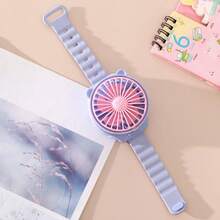Ventilador de Muñeca Portátil para Niños - Pequeño Ventilador de Muñeca para Enfriamiento, Diseño de Caricatura Ventilador de Muñeca para Niños - Compacto y Ligero, Adecuado para Uso en Verano, Brisa Suave y Silenciosa - Morado - Ver 5