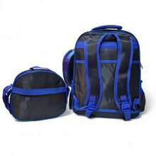Mochila Infantil Escolar Astronauta 3D + Lancheira e Estojo ,Kit Completo 3 Peças - Marinho - Visão 3