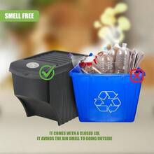 Set Of 3 Large Stackable Waste Recycling Bin Garden Kitchen Dustbin With Lid - Y89200800 - View 3
