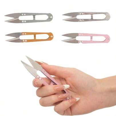 4 Pack 4.1-Inch High Carbon Steel Mini Sewing Scissors - Precision Craft Snips For Trimming Leaves Sewing Knitting DIY Crafts More