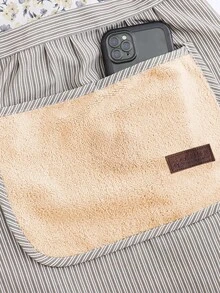 1pc Floral Print Sleeveless Apron, Made Of Stretchy Polyester, With Pocket, Waterproof And Easy To Clean, Suitable For Kitchen/Bathroom/Home/Baking, Great Gift For New Year/Mother's Day/Valentine's Day