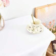 Eeivs Small Square Tablecloth 2 Pack 24 X 24 Inch Washable Polyester Cloth Solid White Heavy Duty Fabric End Table Cover For Bedside Table Bedroom Nightstand,White24inchx24inchSquare - White24inchx24inchSquare - View 4