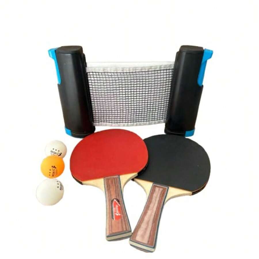 CYPNLINAHEALTH Set para Tenis De Mesa C 3 Bolas o Pelotas de Ping Pong 2 Raquetas 1 Red de Ping Pong AjustableFashion - 219614129 - Ver 1
