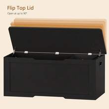 Storage Chest, Toy Box With 2 Safety Hinges, Toy Chest For Bedroom, Storage Bench With Storage, Shoe Bench, Supports 300 Lb, For Living Room, Entryway - Black - View 6