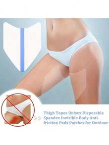 10/1pc Set Thigh Chafing Guards, Transparent Invisible Anti-Chafing Thigh Bands, Waterproof Adhesive Pads, Breathable, Unisex, Waist Strap, Adhesive Pads, V-Shaped Thigh Pads, Invisible Anti-Sweat, Anti-Friction, Leg Protection, Pressure Relief, Multi-Purpose Thigh Pads - Multicolor - View 6