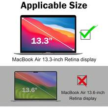 ALQD Compatible With 13 Inch M1 2022 2021 2020 2019 2018 A2337 A2179 A1932, Pattern Laptop Hard+Screen Protector+Keyboard Cover 13.3 Inch, Aesthetic Leaves - Sóng đen - Xem 4