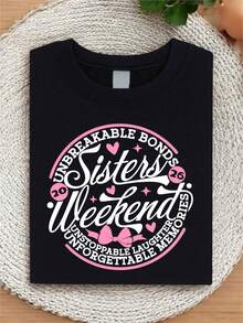 Cute Sisters Shirt, Sister Weekend Shirts, Sister Love T-Shirt, Sisters Weekend Trip Gifts, Best Friends Outfit, Matching Sisters Shirts, Sisters Reunion Tees. SH-1201 - 黑色 - 查看 1