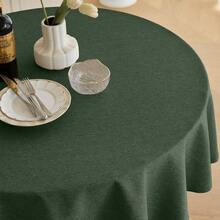 Waterproof Round Tablecloth For Round Dining Table, Decorative Rustic Wipeable Table Cloths Cover Indoor Outdoor Use For Holiday,Wedding, Kitchen (70 Inch,Round (4-6 Seats),Dark Green),DarkGreen70inchRound - DarkGreen70inchRound - View 3