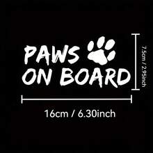 Pet Car Sticker, Dog Vinyl Decal, Pet Safety Sign, Paw Print Car Sticker - A - View 2