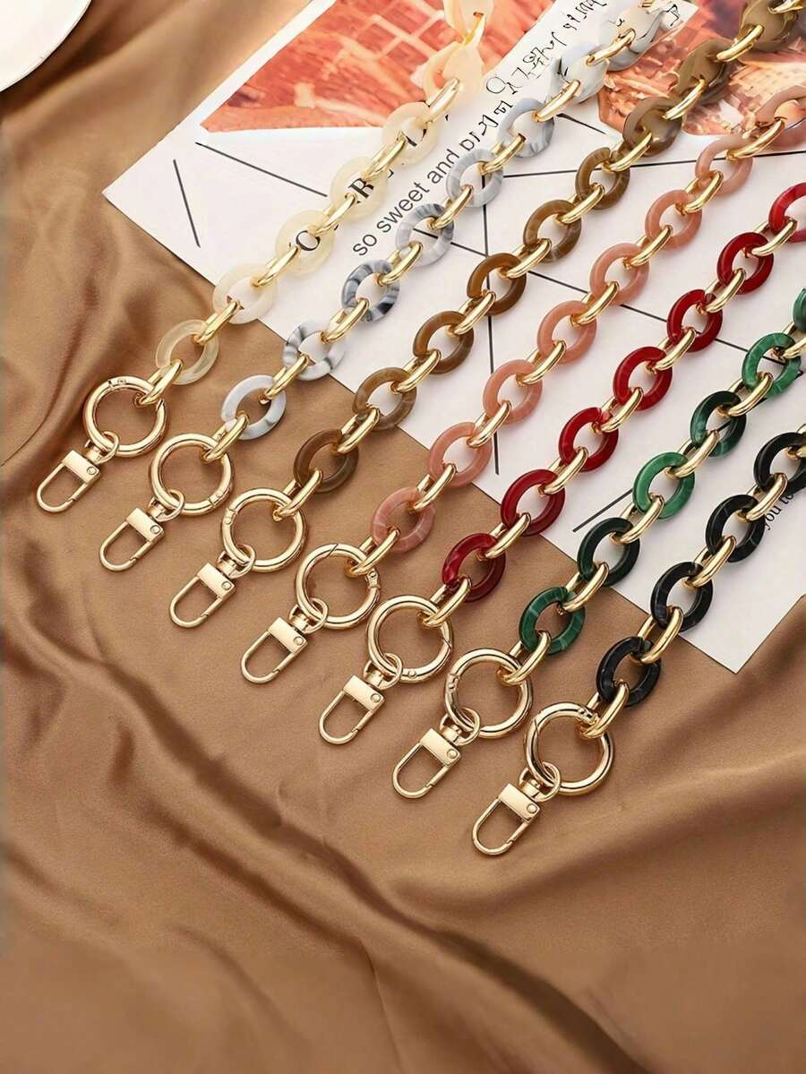 1pc Acrylic Resin Chain Strap For Purse Making - 23.62inch Fashionable Plastic Shoulder Strap Accessory For Handbags, Bag Chain Replacement - Stylish - Multicolor - View 1