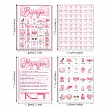 Pink Party Supplies Bow Birthday Party Bingo Game Cards,Hot Pink Birthday Party Games For 24 Players Bingo Cards Princess Doll Bingo Game For Valentine &Galentine Family Holiday Gatherings Party Supplies - Multicolor - View 2