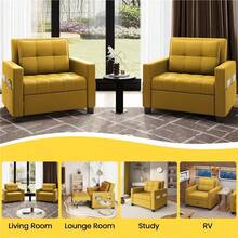 Costoffs Convertible Sleeper Chair, 3-In-One Chair Bed With Adjustable Backrest And Pillow For Limited Space