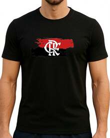 Camiseta Flamengo Camiseta Aqui é Flamengo Blusa Flamengo 100% algodao - Preto - Visão 4
