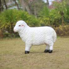 1pc White Resin Standing/Grazing Sheep Statue, Delicate Aries Zodiac Figurine, Realistic Sheep Sculpture, Intimate Sheep Decor, Can Be Placed In Garden Or Yard, Ideal Decoration For Eid Al-Adha, Perfect Gift For Graduation - Multicolor - View 11